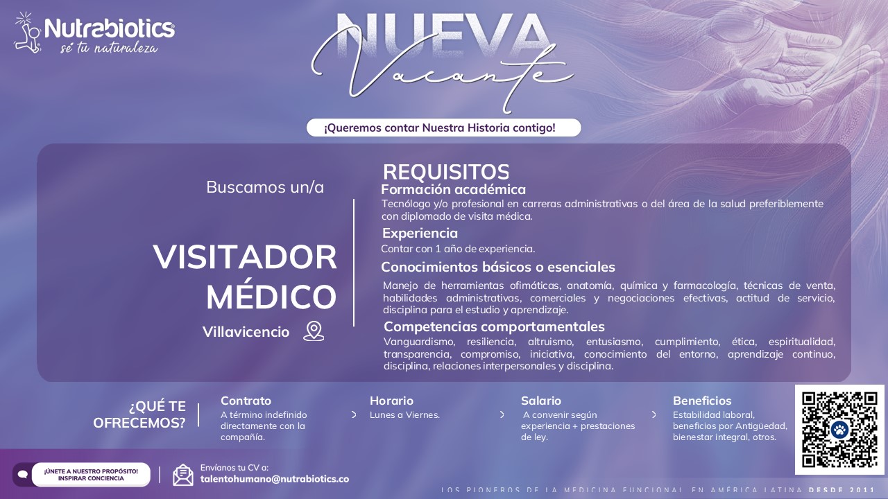 Representante Promocion medica Villavicencio