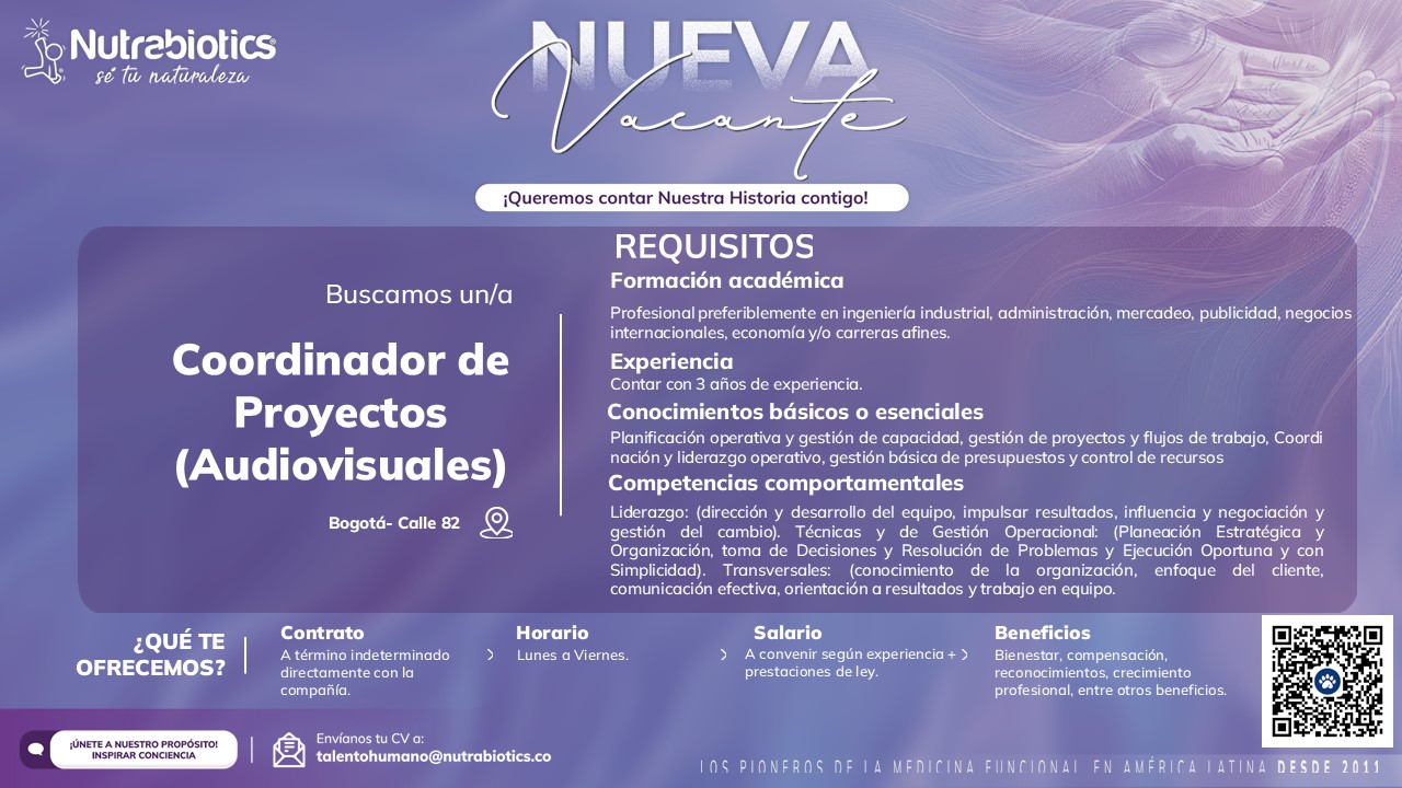 Coordinador de Proyectos (Audiovisuales)